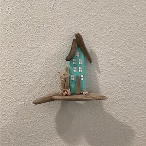 Driftwood Art, Driftwood Beach House, Sea Glass Art, Coastal Decor
